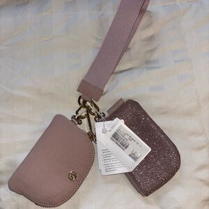 Pink and Glitter Coin Pouches with Strap